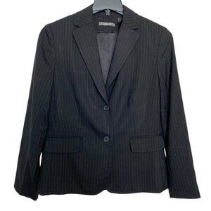 Liz Claiborne Womens Grey Pin Stripe Two Button Single Breasted Blazer Size 10